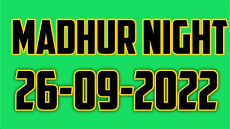 madhur night matka result